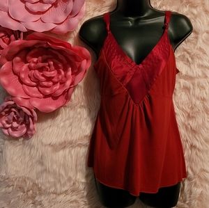 Red spaghetti strap blouse